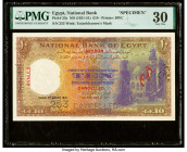 Egypt National Bank of Egypt 10 Pounds 3.3.1931 Pick 23s Specimen PMG Very Fine 30. Simply beautiful designs endear this denomination to collectors wo...