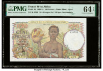 French West Africa Banque de l'Afrique Occidentale 100 Francs 27.12.1948 Pick 40 PMG Choice Uncirculated 64 EPQ. A highly desirable example which is s...
