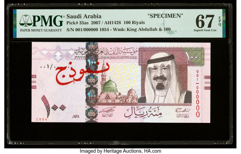 Saudi Arabia Saudi Arabian Monetary Agency 100 Riyals 2007 / AH1428 Pick 35as Sp...