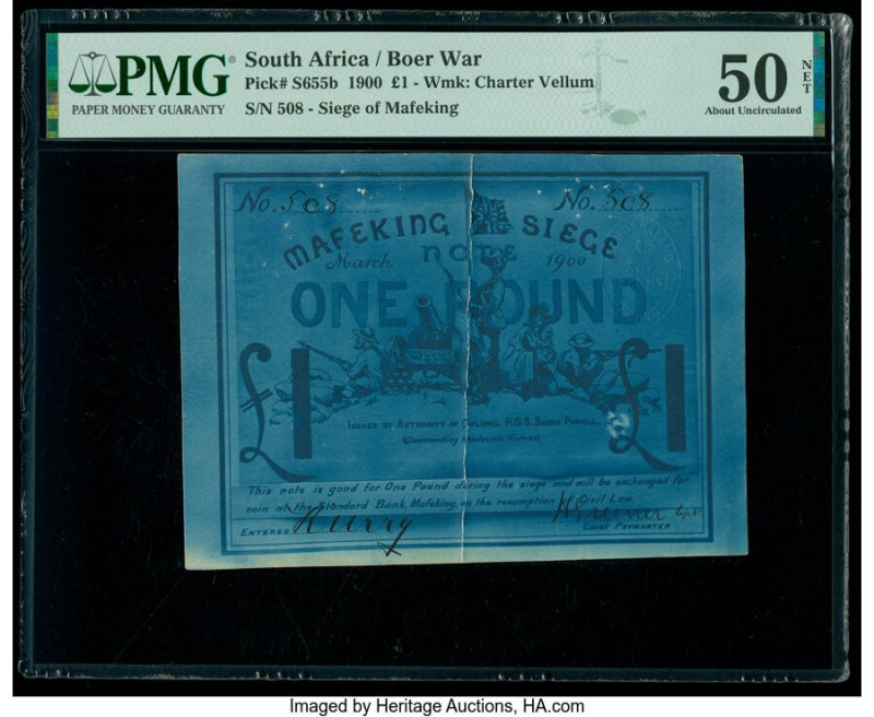 South Africa Bechuanaland Boer War 1 Pound 3.1900 Pick S655b PMG About Uncircula...