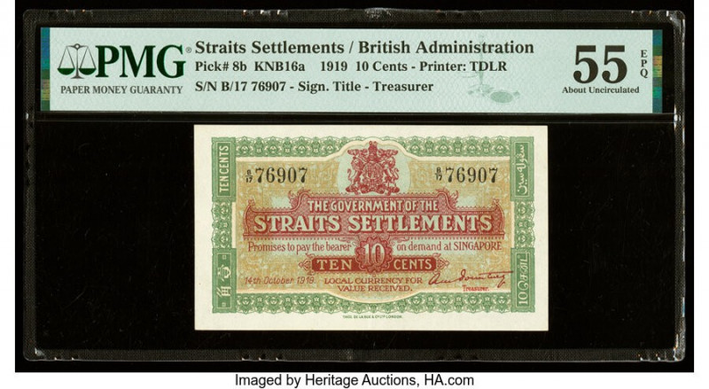 Straits Settlements Government of the Straits Settlements 10 Cents 14.10.1919 Pi...