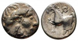 Drachm AR
Imitation of Philip II of Macedon, c. 200-100 BC, Eastern Europe
14 mm, 2,10 g