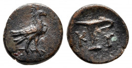 Bronze Æ
Aiolis, Kyme, c. 280-250 BC
11 mm, 1 g