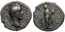 Denarius AR
Antoninus Pius (138-161), Rome, 149-150, ANTONINVS AVG PIVS P P TR P XIII, Laureate head of Antoninus Pius to right / COS IIII - Fortuna ...