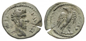 Bronze Æ
Pisidia, Antioch, Marcus Aurelius as Caesar (139-161)
18 mm. 2,06 g
RPC online 7338; BMC 9; Krzyzanowska 139, I.1-5