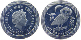 2 Dollars AR
1 Oz Silver, Niue, Owl
31,10 g