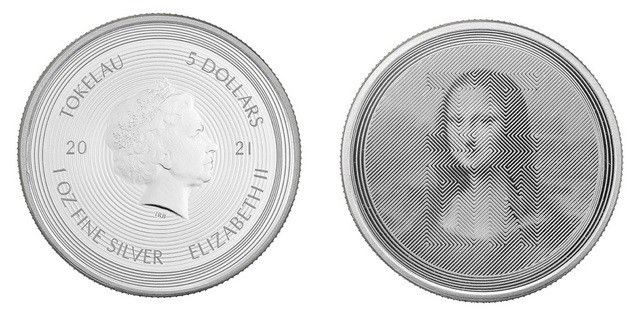 5 Dollars AR
1 Oz Silver, Tokelau, Mona Lisa
31,10 g