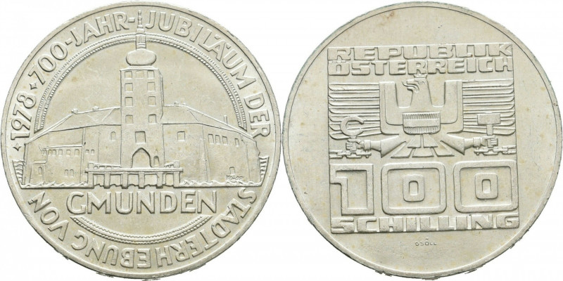 100 Schilling AR
Austria, 700 Jahre Gmunden Schloss, Vienna, 1978
12g