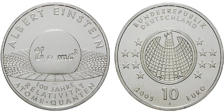 10 Euro AR
Albert Einstein (1879-1955), 2005
32 mm, 16,5 g