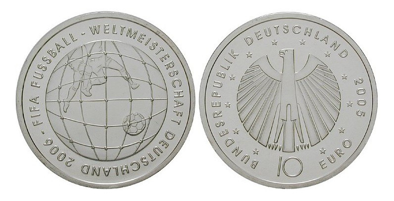 10 Euro AR
FIFA Weltmeisterschaft Deutschland 2006
32 mm, 16,5 g