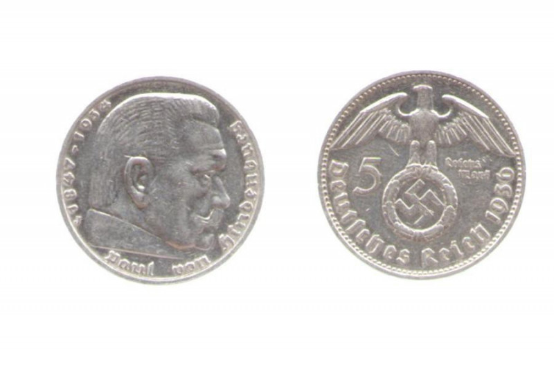 5 Reichsmark AR
Hindeburg, 1934