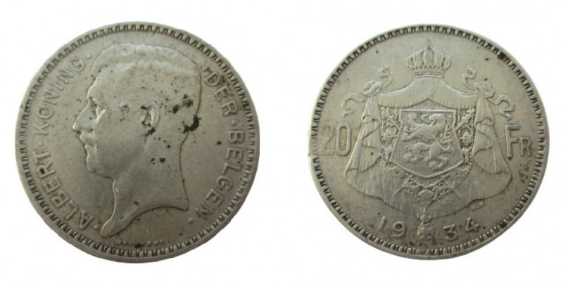 20 Francs AR
Belgia, Albert I (1909-1934), Silver 680/1000
28 mm, 10,80 g
KM#...