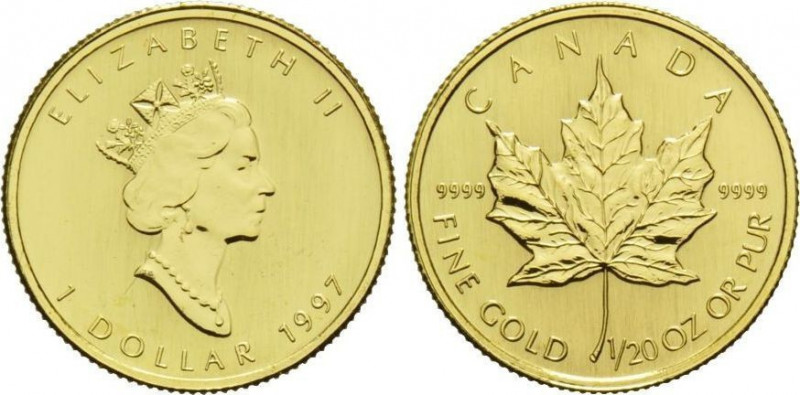 1 Dollar AV Canada, Elizabeth II, 1/20 Oz, Gold 999/1000
1,55 g