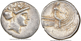 EUBOEA. Histiaea. Ca. 3rd-2nd centuries BC. AR tetrobol (15mm, 9h). NGC XF. Head of nymph right, wearing vine-leaf crown, earring and necklace / IΣTI-...