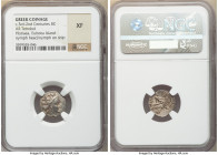 EUBOEA. Histiaea. Ca. 3rd-2nd centuries BC. AR tetrobol (15mm, 11h). NGC XF. Head of nymph right, wearing vine-leaf crown, earring and necklace / IΣTI...