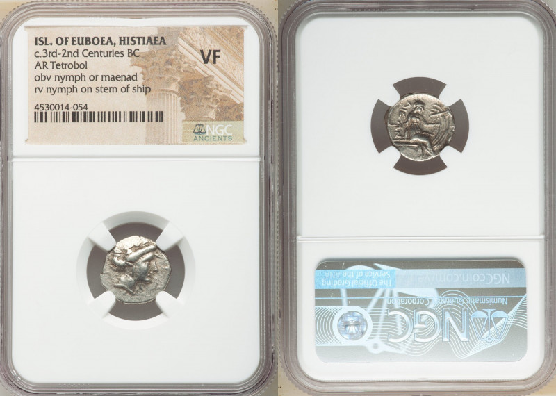 EUBOEA. Histiaea. Ca. 3rd-2nd centuries BC. AR tetrobol (14mm, 6h). NGC VF. Head...