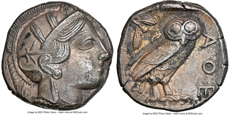 ATTICA. Athens. Ca. 440-404 BC. AR tetradrachm (24mm, 17.15 gm, 8h). NGC Choice ...