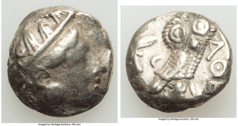 ATTICA. Athens. Ca. 393-294 BC. AR tetradrachm (22mm, 18.10 gm, 10h). Fine. Late...