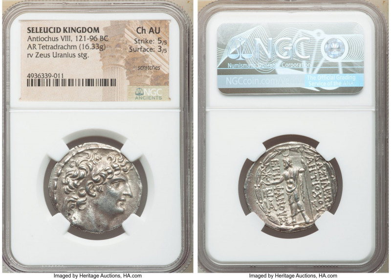 SELEUCID KINGDOM. Antiochus VIII Epiphanes (121-96 BC). AR tetradrachm (29mm, 16...