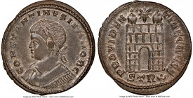 Constantine II, as Caesar (AD 337-340). AE3 or BI nummus (19mm, 6h). NGC MS. Trier, 2nd officina, ca. AD 326. CONSTANTINVS IVN NOB C, laureate, draped...