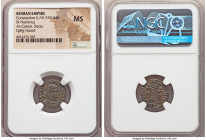 Constantine II, as Caesar (AD 337-340). AE3 or BI nummus (17mm, 1h). NGC MS. Siscia, 5th officina, AD 334-335. CONSTANTIVS IVN NOB C, laureate, cuiras...
