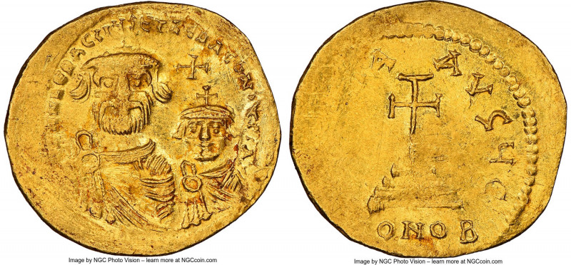 Heraclius (AD 610-641), and Heraclius Constantine. AV solidus (21mm, 4.45 gm, 6h...