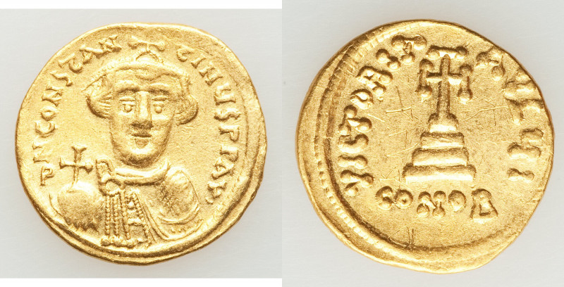 Constans II Pogonatus (AD 641-668). AV solidus (20mm, 4.46 gm, 5h). VF, scratche...