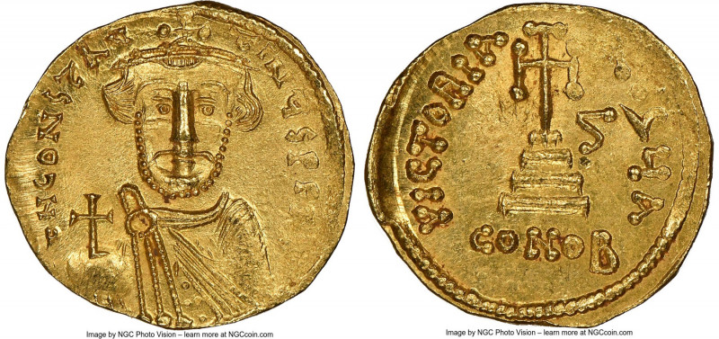 Constans II Pogonatus (AD 641-668). AV solidus (20mm, 4.45 gm, 6h). NGC MS 4/5 -...