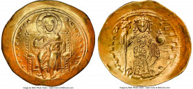 Constantine X Ducas (AD 1059-1067). AV histamenon nomisma (25mm, 6h). NGC AU, light graffito. Constantinople. +IhS XIS RЄX-RЄϚNANThIm, Christ seated f...