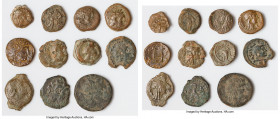 ANCIENT LOTS. Greek. Ptolemaic Egypt. Ca. 2nd-1st centuries BC. Lot of eleven (11) AE issues. About Fine-Fine. Includes: Eleven fractional AEs of vari...