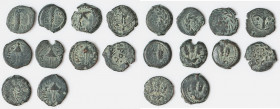 ANCIENT LOTS. Judaea. Ca. 1st centuries BC-AD. Lot of ten (10) AE prutahs. Fine. Fine. Includes: Various issuers, dates and themes. Ten (10) coins in ...