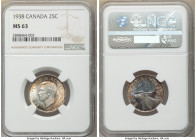 George VI 25 Cents 1938 MS63 NGC, Royal Canadian mint, KM35. Lustrous and beautifully toned. 

HID09801242017

© 2020 Heritage Auctions | All Righ...