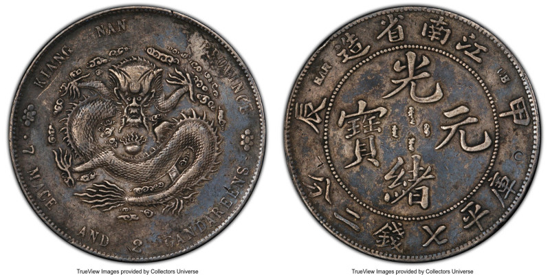 Kiangnan. Kuang-hsü Dollar CD 1904 XF Details (Chop Mark) PCGS, Nanking mint, KM...