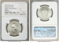 Republic 5 Pesos 1987 MS70 NGC, Havana mint, KM166. Mintage: 3,000. Souvenir Peso - 100th Anniversary commemorative. 

HID09801242017

© 2020 Heri...
