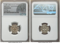Melgueil. Anonymous 4-Piece Lot of Certified Issues ND (1100-1300) Authentic NGC, Weights range from 0.48-1.04gm. Lot includes (1) Obol and (3) Denier...