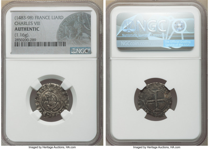 Charles VIII Liard ND (1483-1498) Authentic NGC, 20mm. 1.16gm. 

HID0980124201...