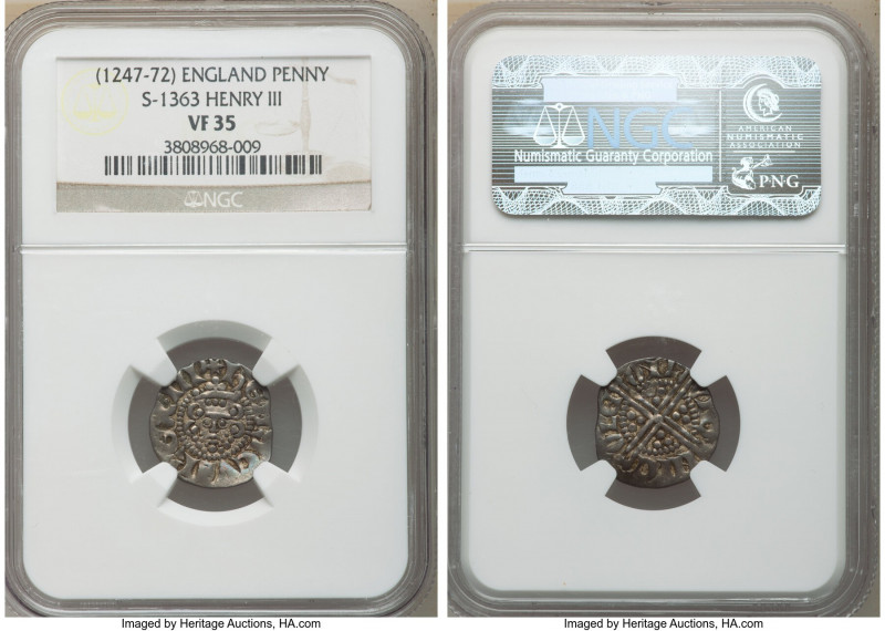 Henry III (1216-1272) Penny ND (1247-1272) VF35 NGC, Long Cross type, Class 3b, ...