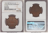 Gloucestershire. Badminton copper 1/2 Penny Token 1796 MS65 Brown NGC, D&H-50. Edge: Plain. THE SALE OF CORN BY WEIGHT PROPOSED 1796 Scales / Portcull...