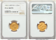 Edward VII gold Matte Proof 1/2 Sovereign 1902 PR61 NGC, KM804, S-3974A. Conservatively graded, displaying a pastel seafoam tone. 

HID09801242017
...