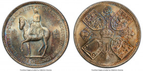 Pair of Certified Assorted Crowns PCGS, 1) Elizabeth II "Coronation" Crown 1953 - MS64+, KM894, S-4136 2) George VI Prooflike Crown 1951 - PL65, KM880...