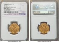 Venice. Francesco Morosini gold Zecchino ND (1688-1694) UNC Details (Obverse Spot Removed) NGC, KM402, Fr-1347. FRAN • MAVROC • | S | • M | • V | E | ...