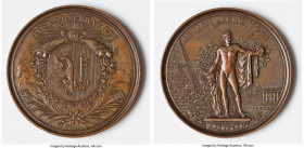 Geneva. Canton bronze "Preservation of the Arts" Medal 1822 XF, SM-1615. 59.5mm. 83.49gm. By Louis Fournier. POST TENEBRAS LUX Radiant IHS and cornuco...