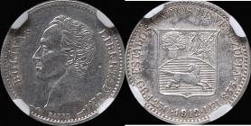 Republic 1/4 Bolivar (25 Centimos) 1912 AU58 NGC, Paris mint, KM-Y20. 

HID09801242017

© 2020 Heritage Auctions | All Rights Reserved