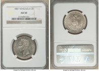 Republic 2 Bolivares 1887-(c) AU50 NGC, Caracas mint, KM-Y23. 

HID09801242017

© 2020 Heritage Auctions | All Rights Reserved