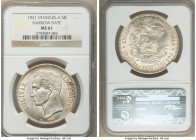 Republic 5 Bolivares 1921-(p) MS61 NGC, Philadelphia mint, KM-Y24.2.

HID09801242017

© 2020 Heritage Auctions | All Rights Reserved