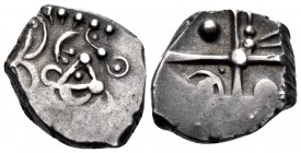 CELTIC, Southern Gaul. Volcae-Tectosages. Circa 121-52 BC. Drachm (Silver, 15.5 mm, 3.40 g, 5 h), "à la tête cubiste". Male head to right, of "cubist"...