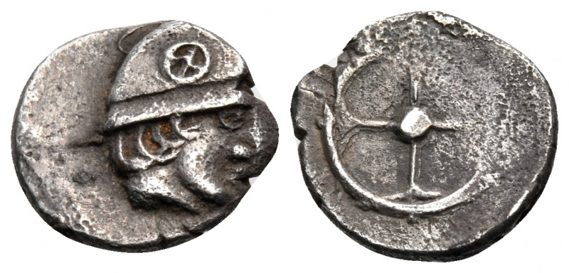 GAUL. Massalia. Circa 440-410 BC. Obol (Silver, 10 mm, 0.97 g). Male head to rig...
