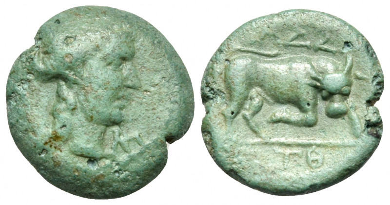 GAUL, Massalia. Circa 121-49 BC. (Bronze, 14 mm, 1.77 g, 5 h). Laureate head of ...