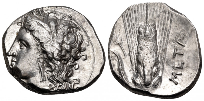 LUCANIA. Metapontum. Circa 330-290 BC. Nomos or Didrachm (Silver, 21 mm, 7.90 g,...