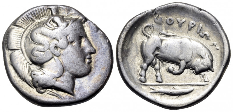 LUCANIA. Thourioi. Circa 400-350 BC. Stater (Silver, 23 mm, 7.58 g, 10 h). Head ...